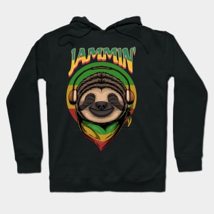 Reggae Sloth with Headphones – Jammin' Hoodie